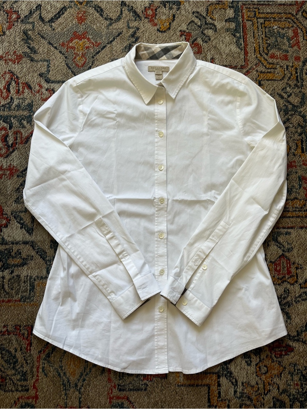 Burberry White Women’s Button-Down Dress Shirt L